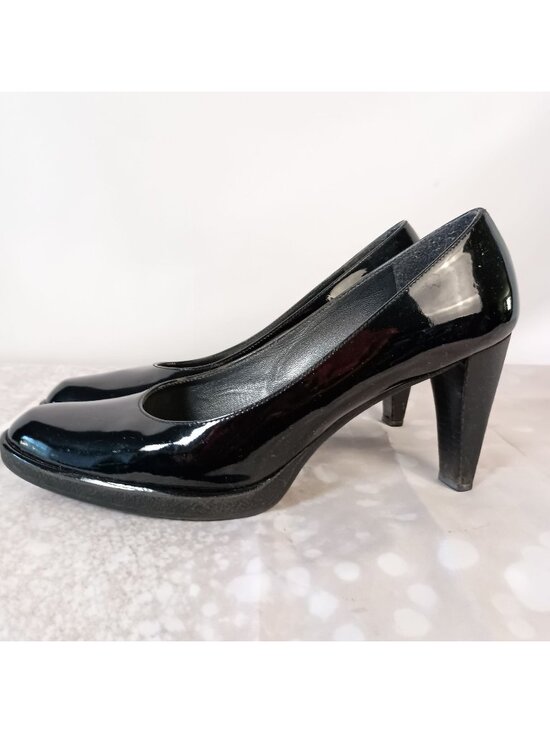 Stuart Weitzman Shoes - Stuart Weitzman Platswoon Pumps Black Patent Leather Sz 7.5 N Heels